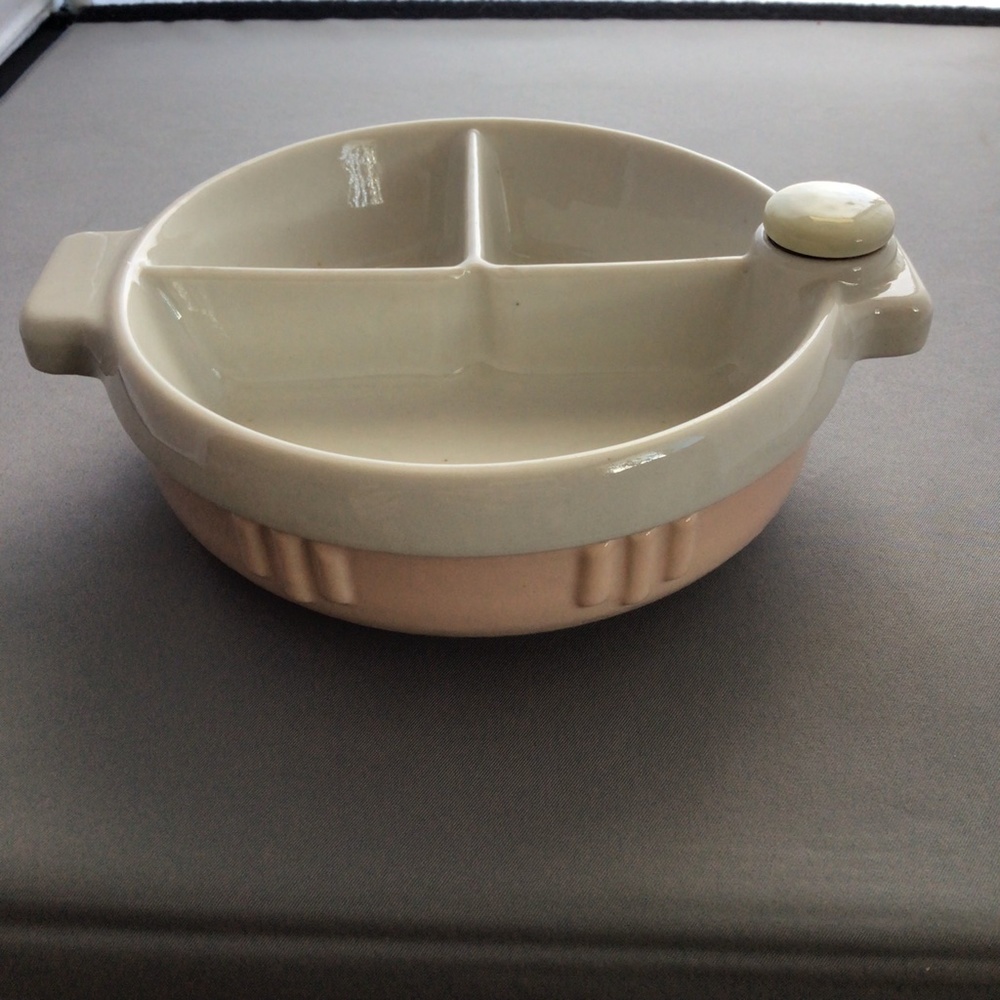 Vintage Hankscraft Warming 3-section Baby Feeding Dish w/ bonus boot container - Picture 3 of 7
